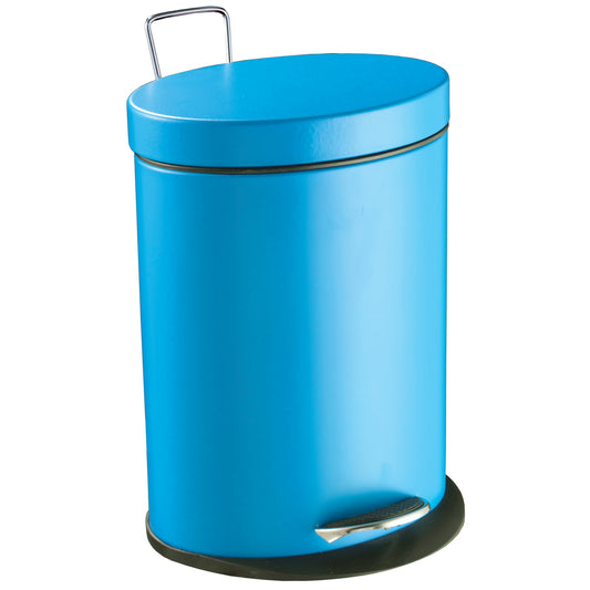 Papelera elíptica "step" azul 5L. (cubeta extraible)