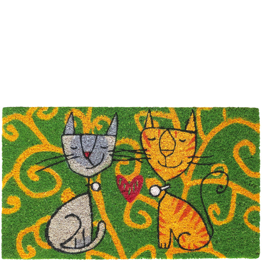 Felpudo verde gatos