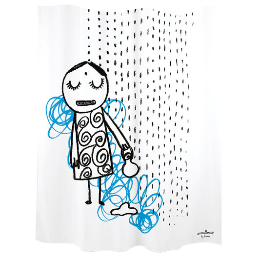 Bath curtain "Indian" white polyester