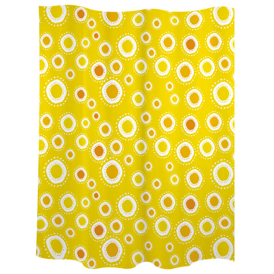 Bath curtain "suns" orange polyester