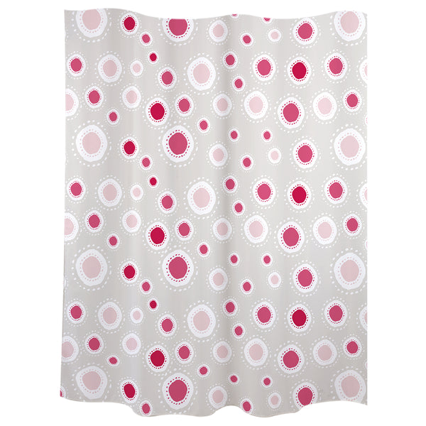 Cortina baño "soles" rosa polyester