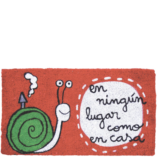 Felpudo rojo "en ningún lugar como en casa"