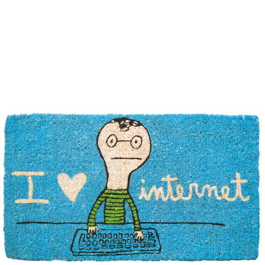 Felpudo azul "I love internet"