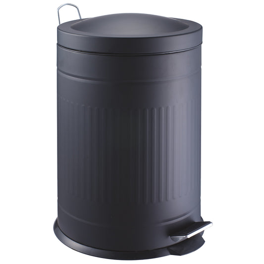 Cubo metal "step" negro 20L. (cubeta extraible)