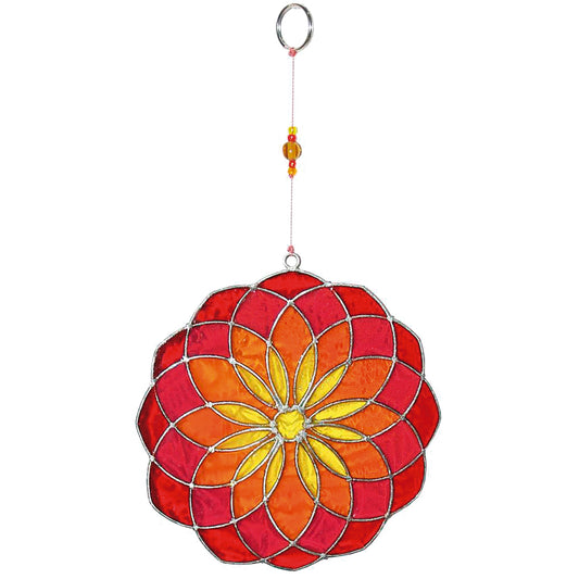 Mandala mobile red & orange 25cm