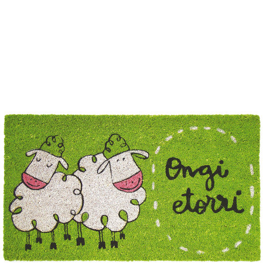 Felpudo verde "ongi etorri"
