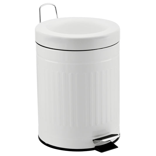 Cubo metal "step" blanco 20L. (cubeta extraible)