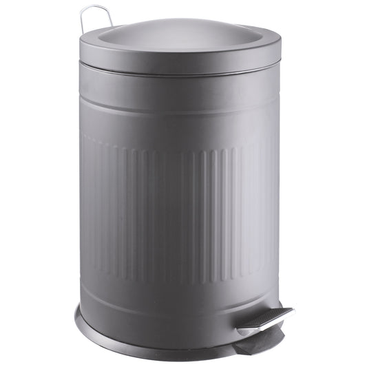 Cubo metal "step" gris titanio 20L. (cubeta extraible)