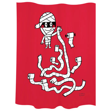 Bath curtain "mummy" red polyester