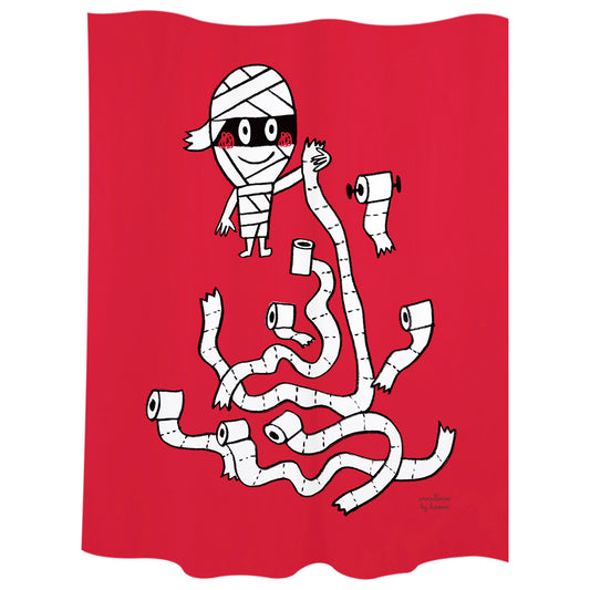 Bath curtain "mummy" red polyester