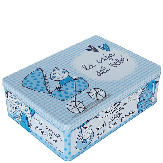 Boîte métal "boîte bébé" bleue