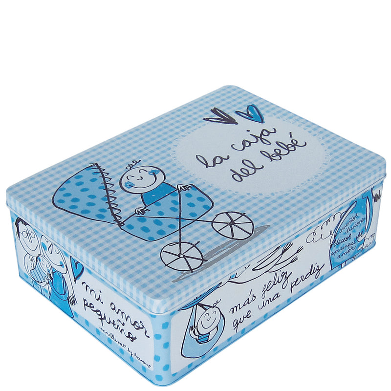 Caja metálica "la caja del bebé" azul