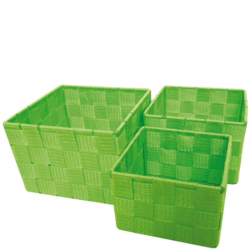 Set 3 green baskets S