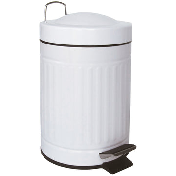 Pattumiera bagno a pedale bianco 3L. (rivestimento rimovibile)