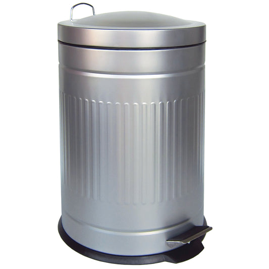 Cubo metal "step" plata mate 20L. (cubeta extraible)