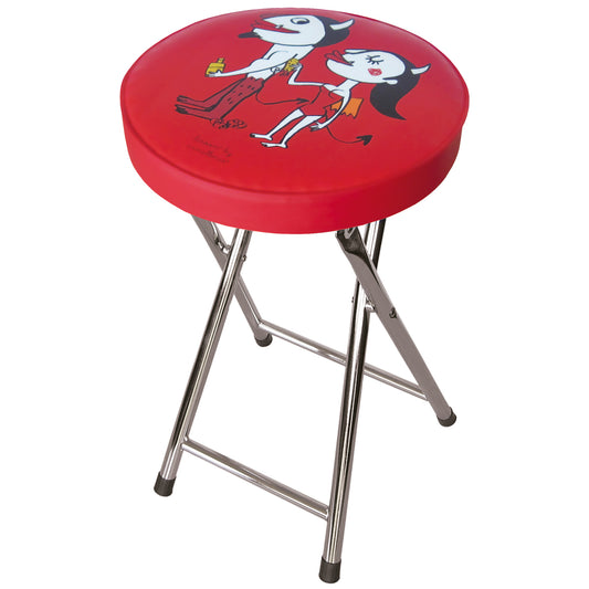 Bath Stool "playing demons" red (foldable)