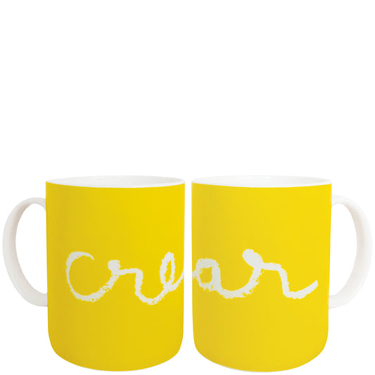 Taza "crear" amarilla