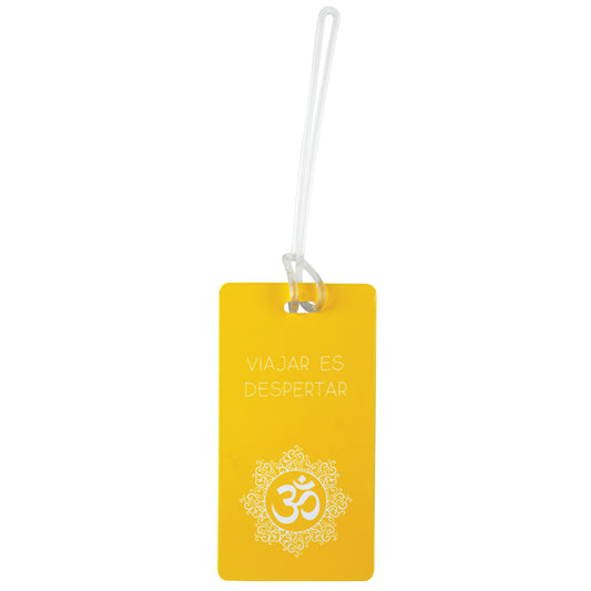 Luggage tag "viajar es despertar"
