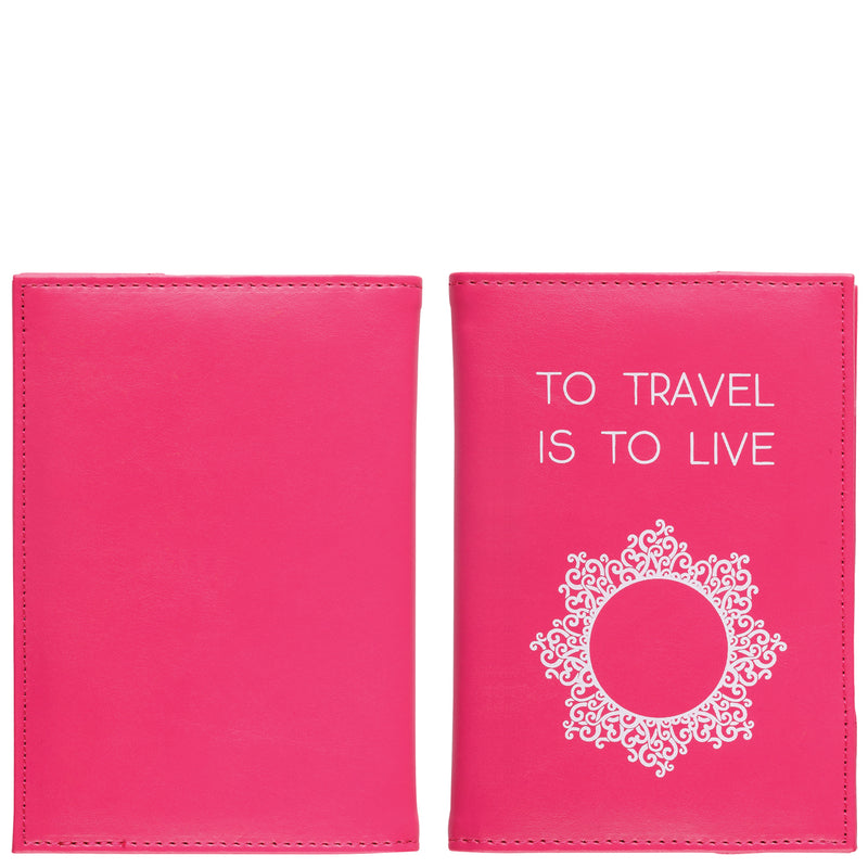 Passport holder "to travel is to live"