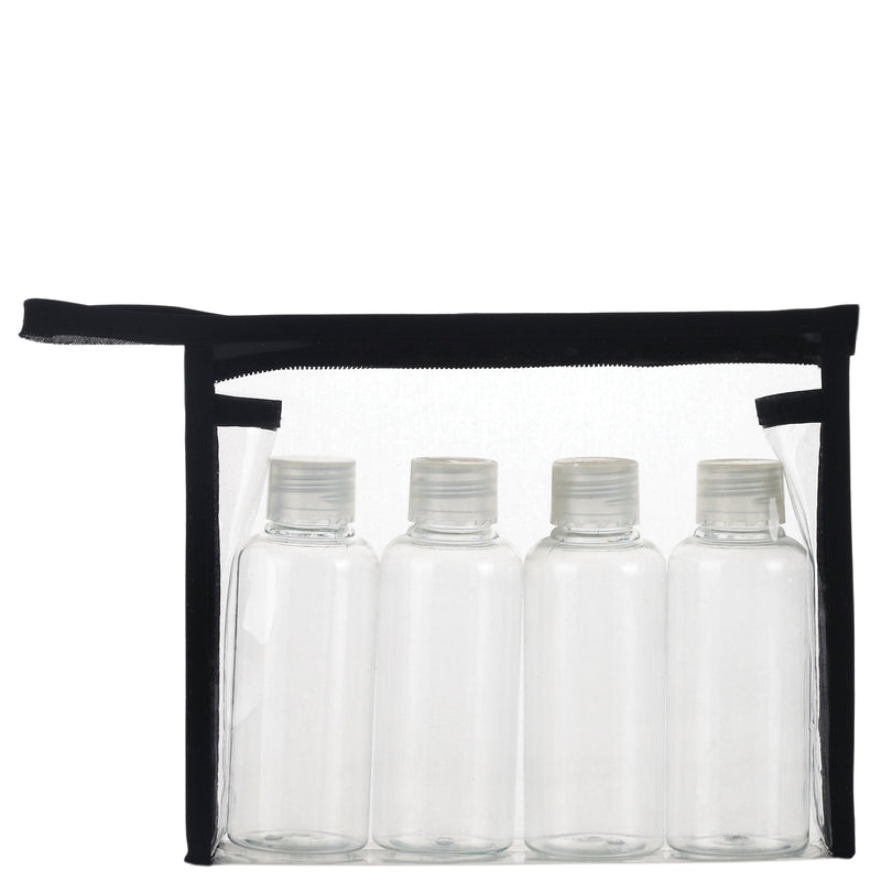 Kit de botellas de viaje para liquidos - 4x60ml con cierre de rosca