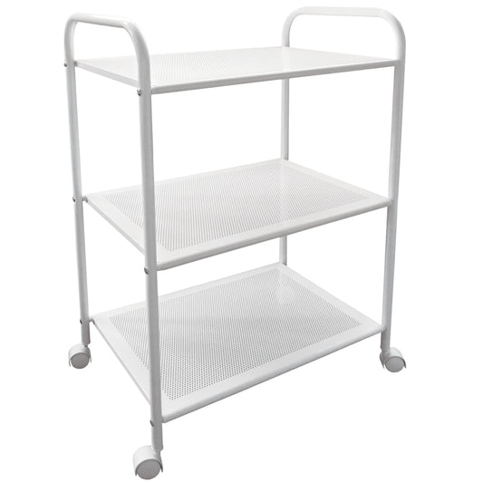 Utility Cart with 3 shelves white