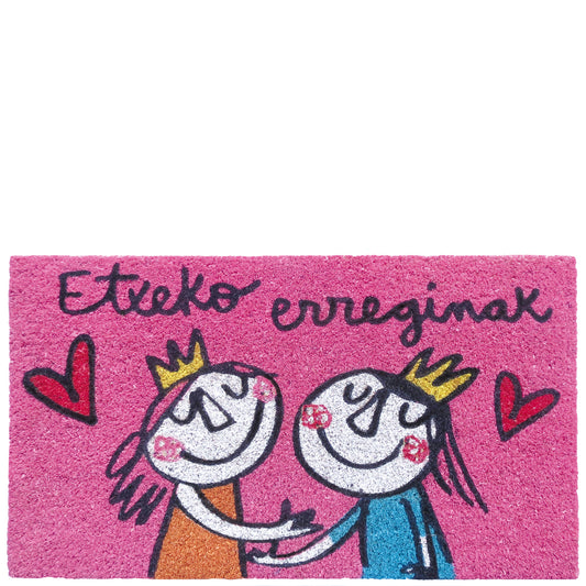Felpudo rosa "etxeko erreginak"