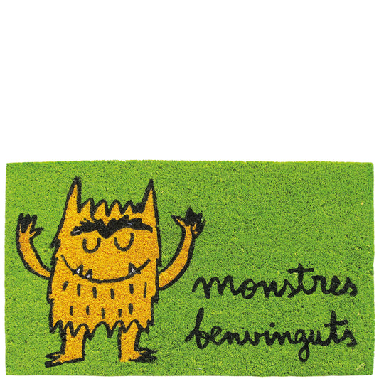 Felpudo verde "monstres benvinguts"