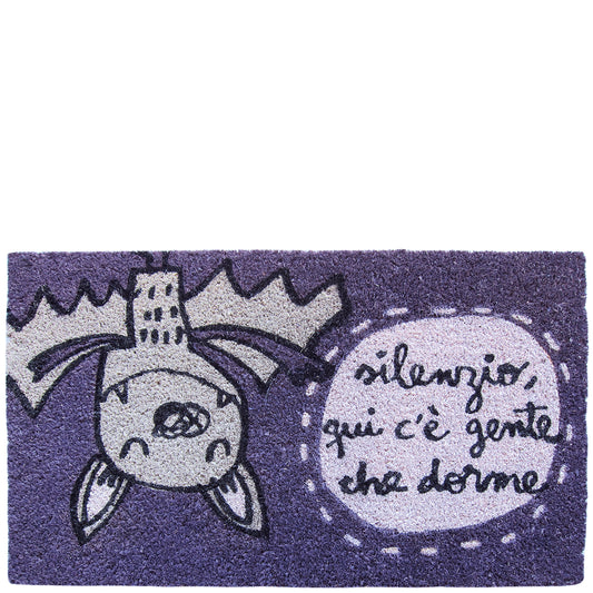 Felpudo violeta "silenzio qui c'e gente che dorme"