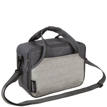 Lunch Bag urban 7L con isolamento termico, 2 tasche extra e tracolla Grigio -contenitore per alimenti incluso-