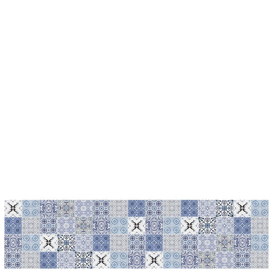 Vinyl hall runner mat "Faro" blue