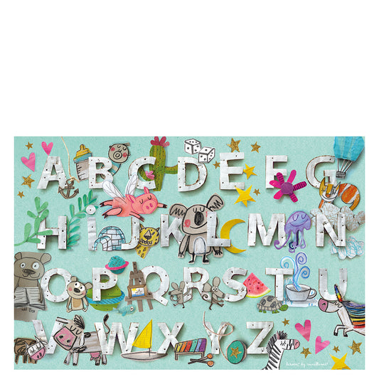 Tapis en vinyle pour enfants "Abecedary" vert
