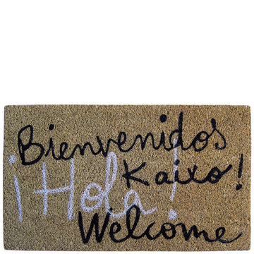 Paillasson "welcome kaixo hello welcome" marron
