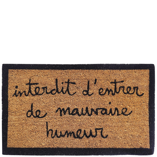 Felpudo "interdit d'entrer de mauvaise humeur" natural