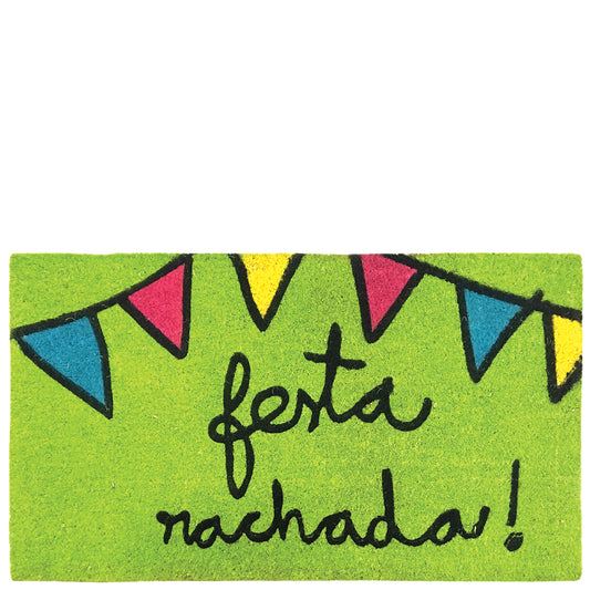 Felpudo "festa rachada!" verde