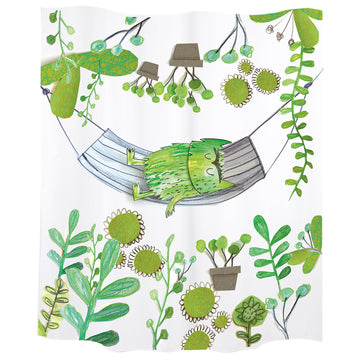 Bath curtain "The Color Monster" hammock & plants