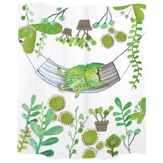 Bath curtain "The Color Monster" hammock & plants