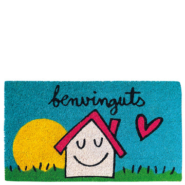 Doormat house & sun "benvinguts"