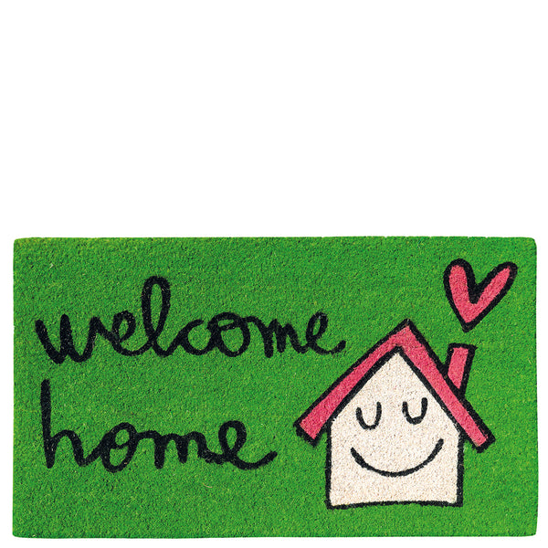 Felpudo "welcome home" verde