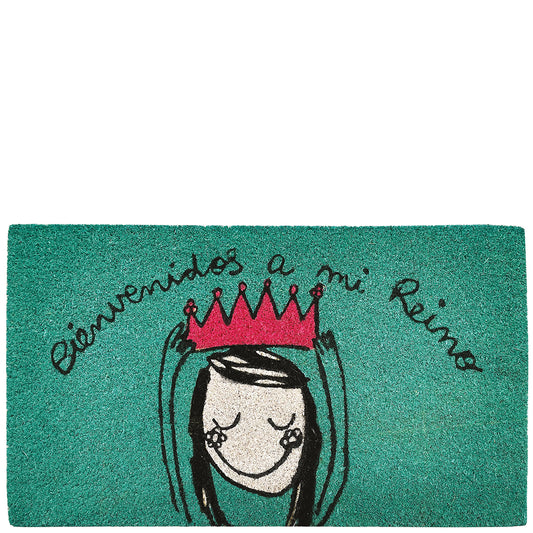 Felpudo "bienvenidos a mi reino" azul