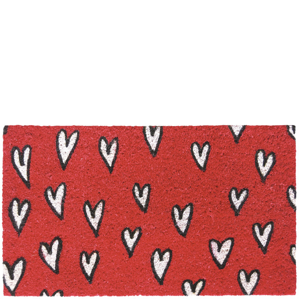 Doormat hearts red