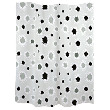 Bath curtain "suns" black polyester