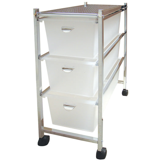 Carrello a 3 cassetti bianco stretto