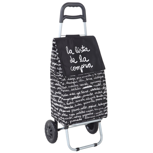 Chariot de courses "shopping list" noir 37 litres