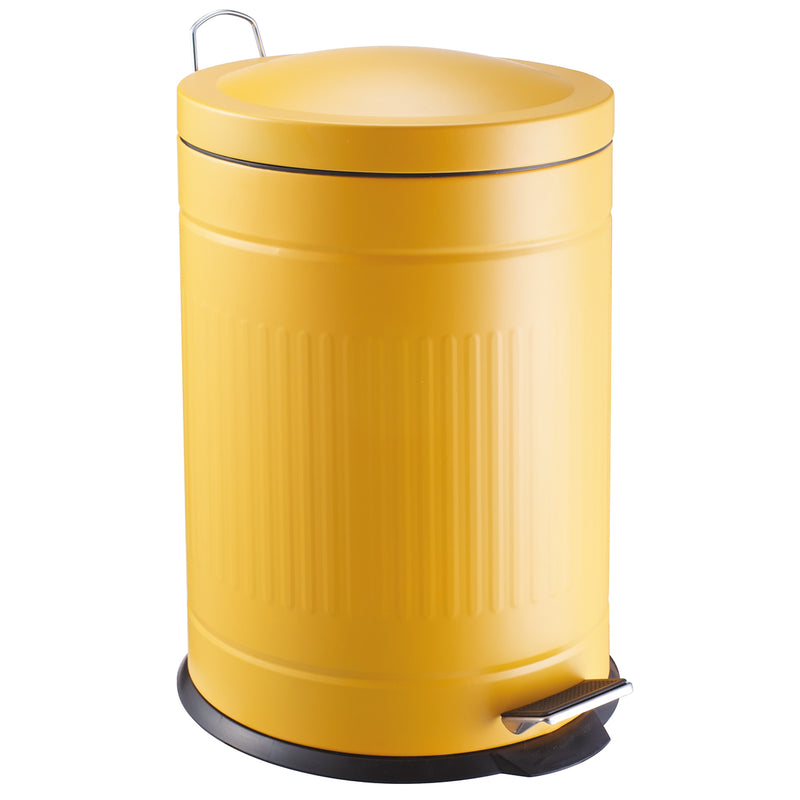 Metal "step"bin 20L yellow-orange (removable liner)