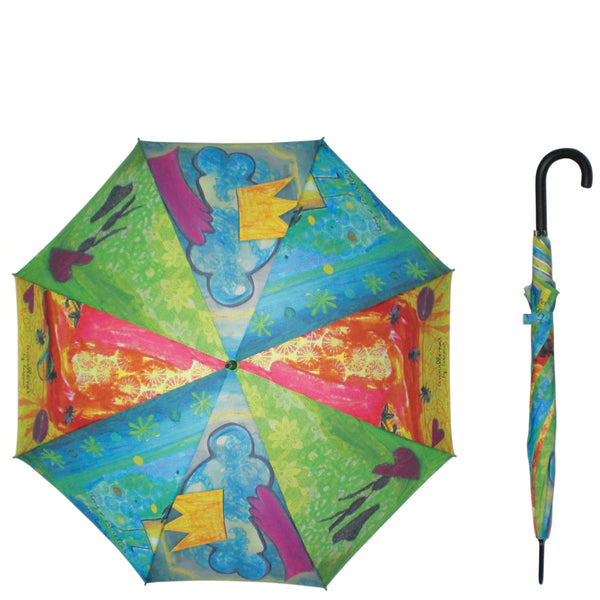 Umbrella "collage" with steel stick