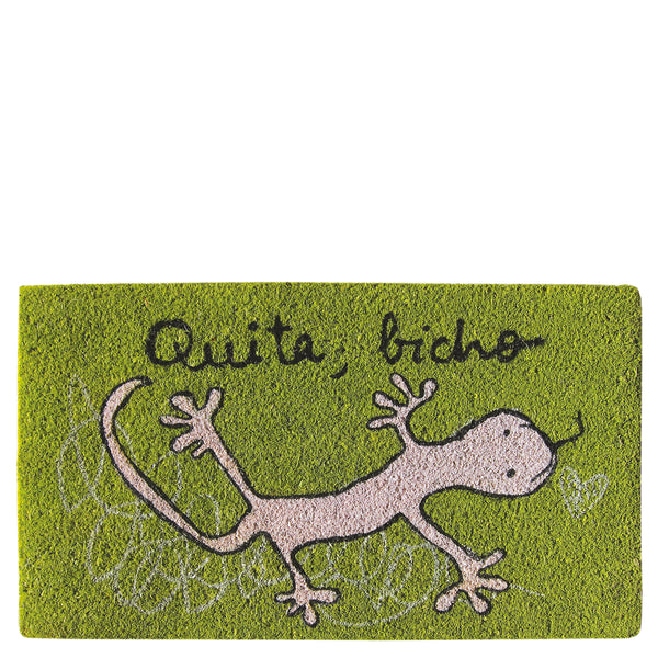 Doormat "quita, bicho" green