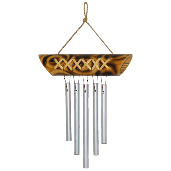 Metal wind chime in bamboo 25cm