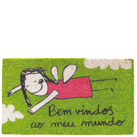 Doormat "o meu mundo" green