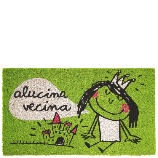 Doormat "alucina vecina" green