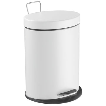 Bathroom pedal Bin white 5L. elliptical (removable liner)